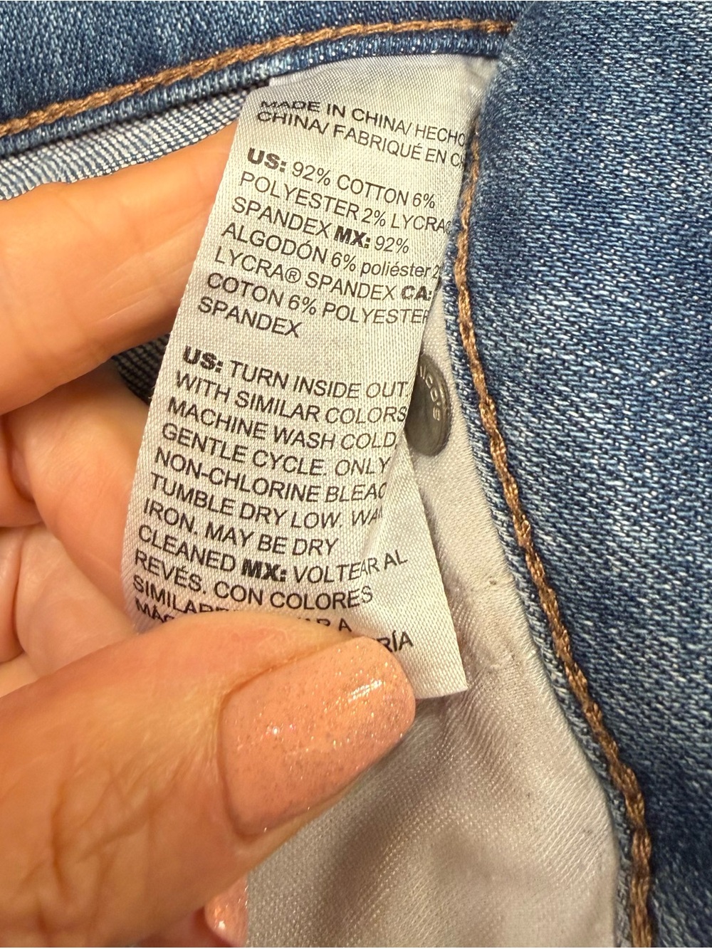 Chico's Denim Straight-Leg Jeans with Floral Hem - Picture 6 of 7